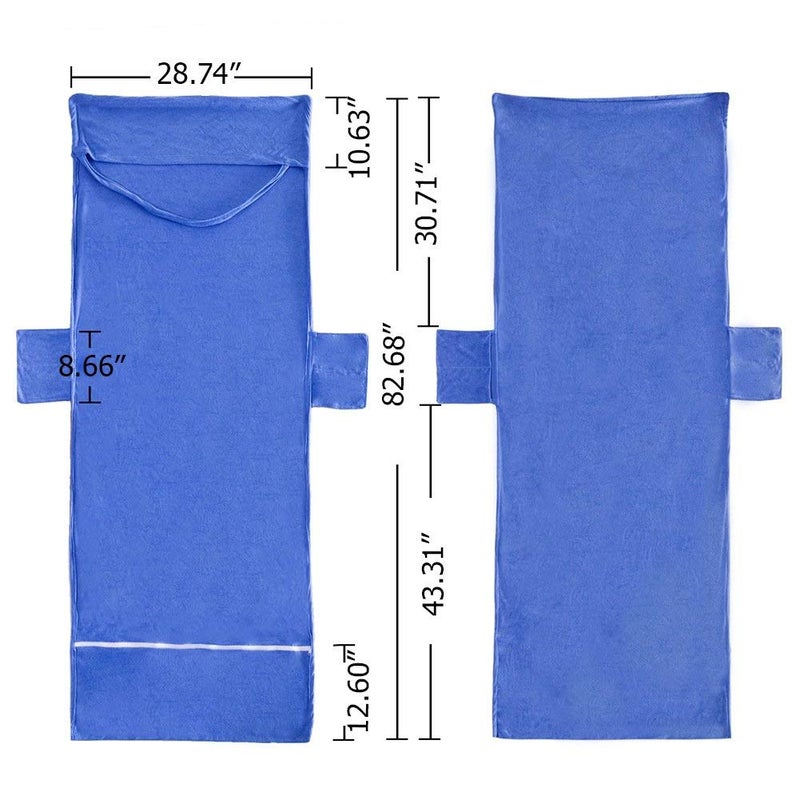VOCOOL Double Layer Chaise Lounge Pool Chair Cover Beach Towel Fitted Elastic Pocket Won't Slide 85" L x 30" W-Royal Blue - Image 4